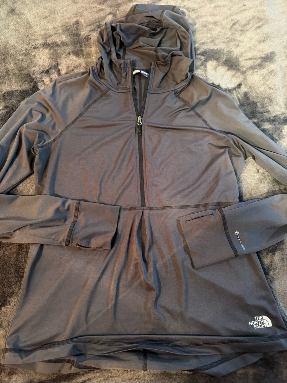 The North Face Women's Dark Gray Hoodie Half-Zip Pullover
